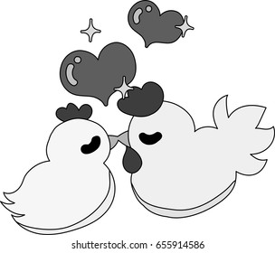 My original illustration of cute domestic fowls

