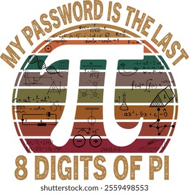 My Password Is The Last 8 Digits of Pi Math Pi Day , Eps, Png, Dxf, Digital Download