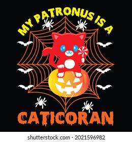 my patronus is a caticoran t shirt design, vector file.