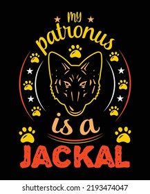 my Patronus is a jackal t-shirt design