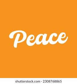 My Peace I give you Bible Scripture Typography Design Card from Gospel of John with Gold Foil Style Brush Script Font on orange background.