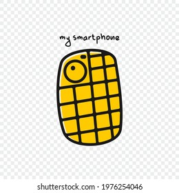 my pineapple smartphone doodle style clipart