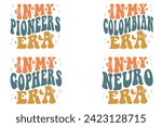 In My Pioneers Era, In My Colombian Era, In My Gophers Era, In My Neuro Era retro T-shirt