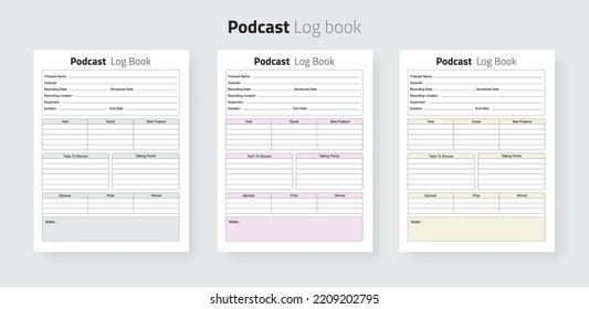 My Podcast planner journal planner, Daily podcast topic checker, and hosting info tracker