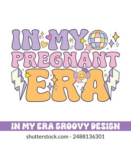 In my Pregnant era groovy retro designs