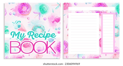 My Recipe book - Sweets and treats. Vector.