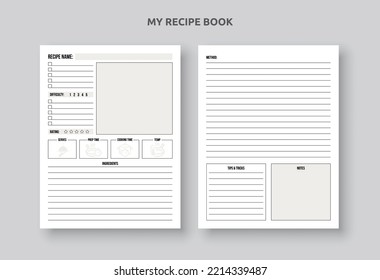 My Recipe cooking planner journal, meal planning journal 