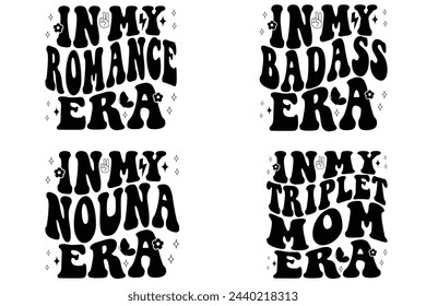 In My Romance Era , In My Badass Era, In My Nouna Era, In My Triplet Mom Era retro t-shirt