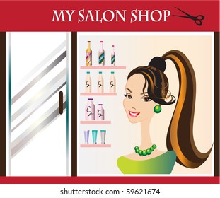 My Salon Shop. Vector Illustration.