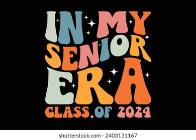 En Mi Clase Graciosa Senior De 2024 Volver A La Escuela Groovy Retro Diseño De Camisetas