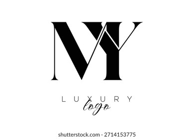 MY Serif Letter Monogram Typography Logo for Elegant Premium Branding Identity