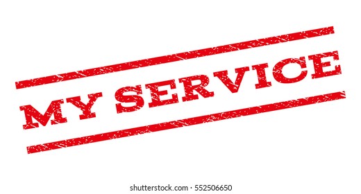 My Service watermark stamp. Text tag between parallel lines with grunge design style. Rubber seal stamp with unclean texture. Vector red color ink imprint on a white background.