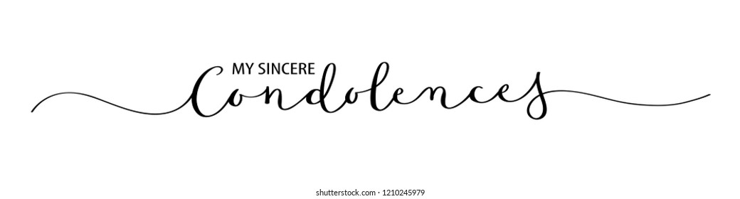 MY SINCERE CONDOLENCES brush calligraphy banner