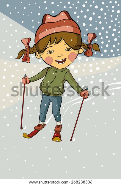 My Ski Lesson Stock Vector (Royalty Free) 268238306 | Shutterstock