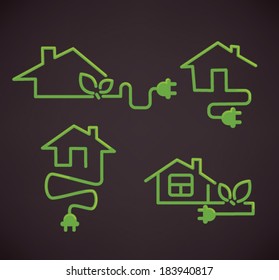 my smart and eco home, vector collection