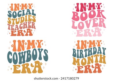 In My Social Studies Teacher Era, In My Book Lover Era, In My Cowboys Era, In My Birthday Month Era Retro T-shirt