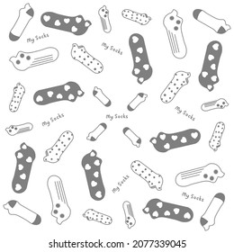 Meine Socken sind nahtlose Muster auf weißem Hintergrund. Vektorgrafik.