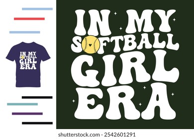 No meu design de camiseta da era das meninas softball