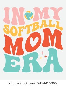 In My Softball Mom Era Retro T shirt Design, Era Retro Design, Era T shirt