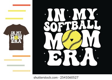 no meu design de camiseta da era da mãe softball