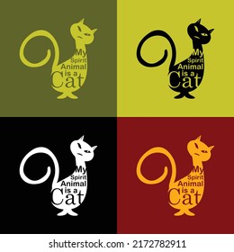 my spirit animal is a cat illustration animal vector fashion 