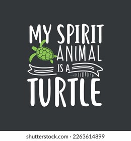 Mi animal espiritual es una tortuga, animales marinos divertidos, cita el diseño de camisetas vectorial