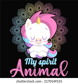 My spirit animal Yoga t shirt and mug design vector illustration