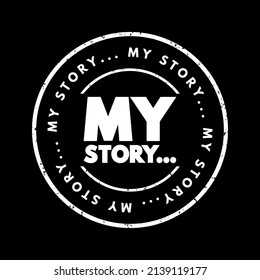 My Story text stamp, concept background