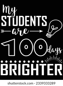 My students are 100 days brighter EPS file for cutting machine. You can edit and print this vector art with EPS editor.