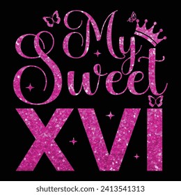 Mi dulce 16, Designs Bundle, Streetwear T-shirt Designs Artwork Set, Graffiti Vector Collection for Apparel and Clothing Print.