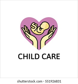 My sweet baby. Caring for the newborn. Vector illustration. A child in the hands of