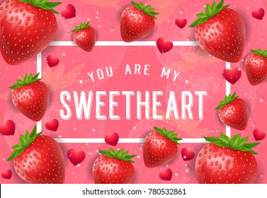 My Sweetheart Lettering with Strawberries