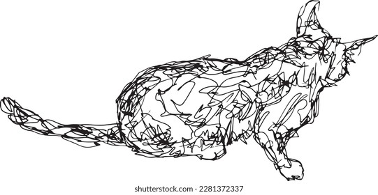 My thai cat pattern Drawn with a black ink pen.