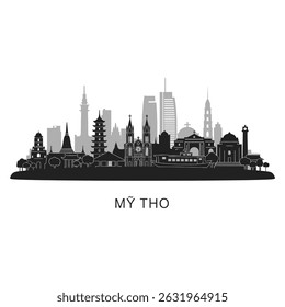 My Tho Skyline Vietnam Cityscape Vector.