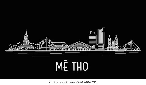 My Tho Vietnam Skyline Outline Black.