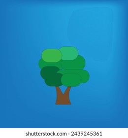 My tree is green and small, and it has no fruit