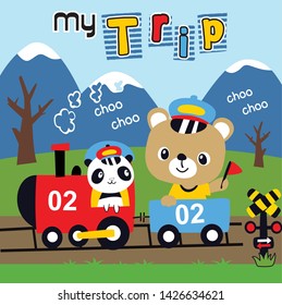 my trip funny cartoon vector illustration