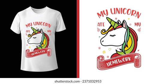 Mi unicornio se comió mi diseño de camisetas para la tarea