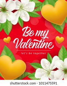 My Valentine Lettering with Blossoms