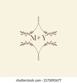 MY wedding initial logo letters in high quality professional design that will print well across any print media