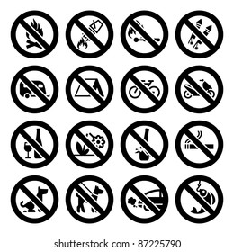  My works (vectors) in this series:
http://www.shutterstock.com/sets/74733-set-prohibited-symbols-black.html?rid=512323