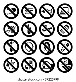  My works (vectors) in this series:
http://www.shutterstock.com/sets/74733-set-prohibited-symbols-black.html?rid=512323