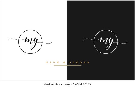 MY ,YM Abstract Letters Logo Monogram