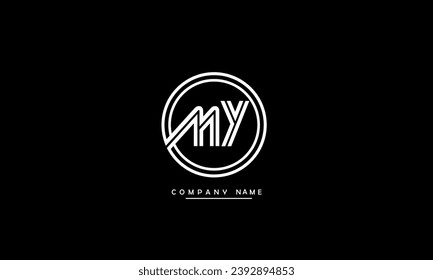 MY, YM Abstract Letters Logo Monogram