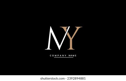 MY, YM Abstract Letters Logo Monogram