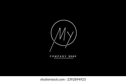 MY, YM Abstract Letters Logo Monogram
