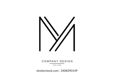 MY, YM, Abstract Letters Logo Monogram