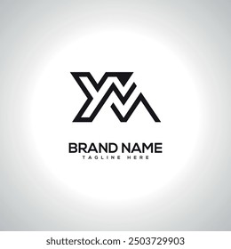 MY YM Abstract Monogram Letter Logo Design. Initial Vector Symbol.