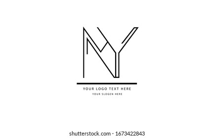 MY YM abstract vector logo monogram template