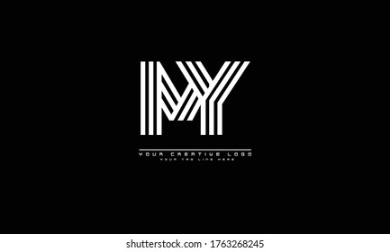 MY YM abstract vector logo monogram template